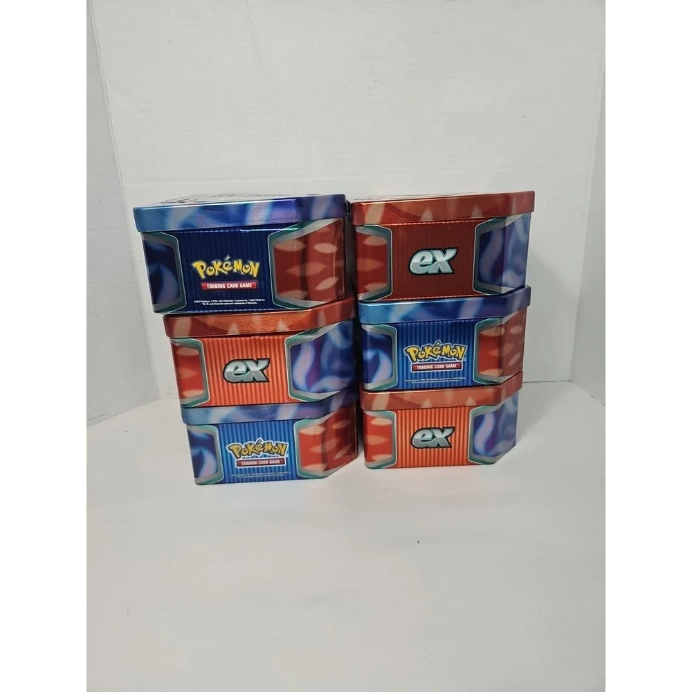 6 Empty Pokémon Card Game Tins - TINS‎ ONLY, NO CARDS TCG With Booster Insert Ex
